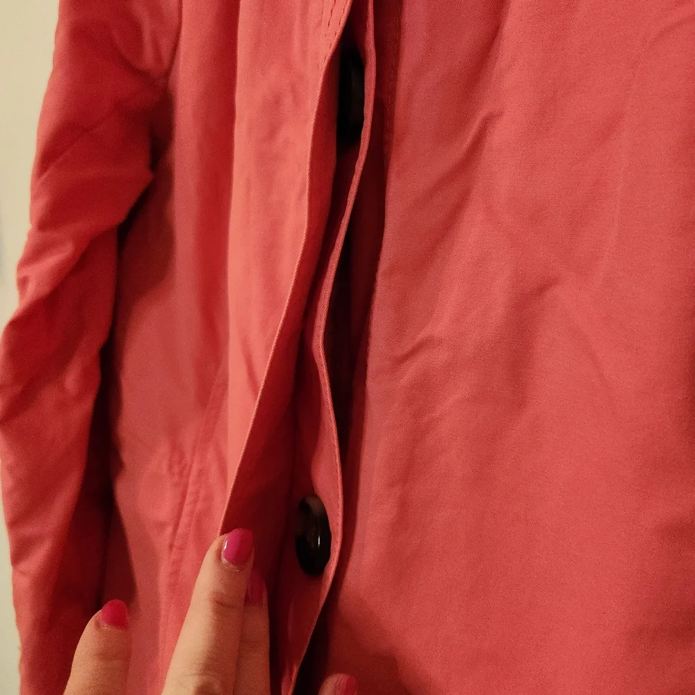 Eddie Bauer‎ Women's Single-Breast Trench Coral Rain Coat, Size XL